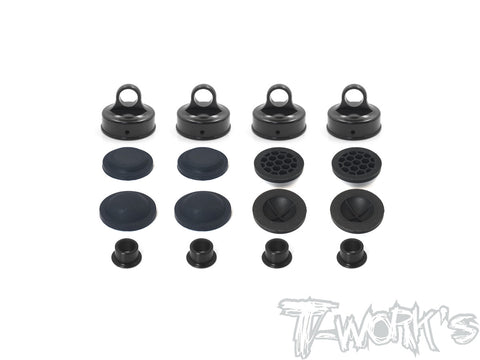 TO-274-K   Black Hard Coated 7075-T6 Alum Diaphragm Shock Cap ( For Kyosho MP10/ MP9 TKI3/TKI4 /MP9E/ MP9E EVO )