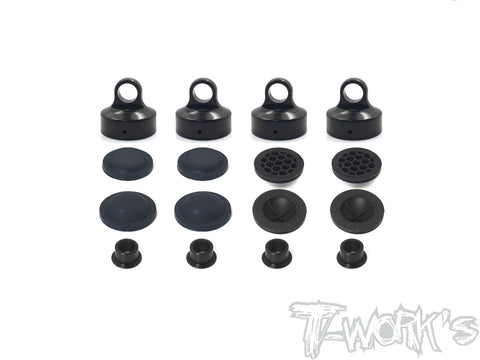 TO-274-M Black Hard Coated 7075-T6 Alum Diaphragm Shock Cap (  For Mugen MBX8/7R/7/MBX8 ECO/Mugen MBX8R  )