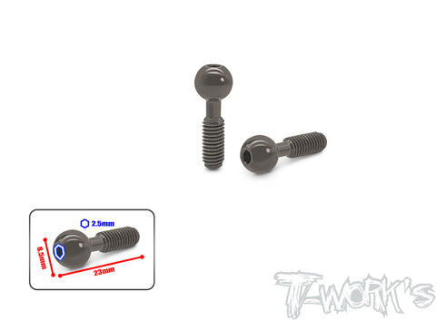 TO-322-S	 Hard Coated 7075-T6 Pivot Ball  2pcs.  ( Serpent )  8.5 x 23mm