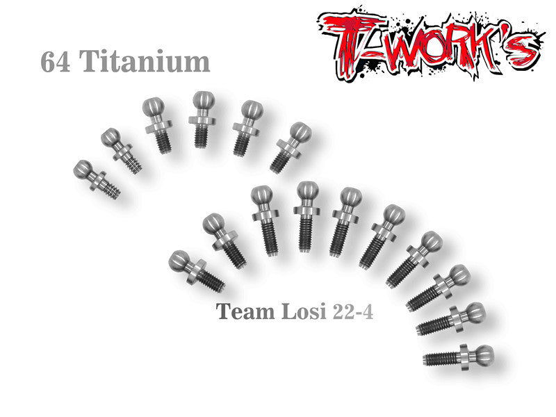 TP-019 64 Titanium Ball End  set 16pcs. ( For Team Losi 22-4 )