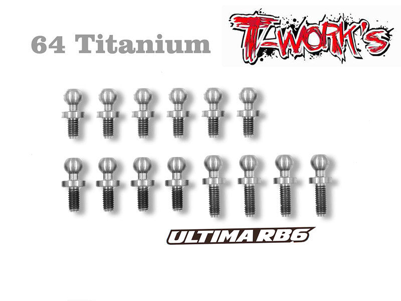 TP-021 64 Titanium Ball End  set 14pcs. ( For Kyosho RB6 )