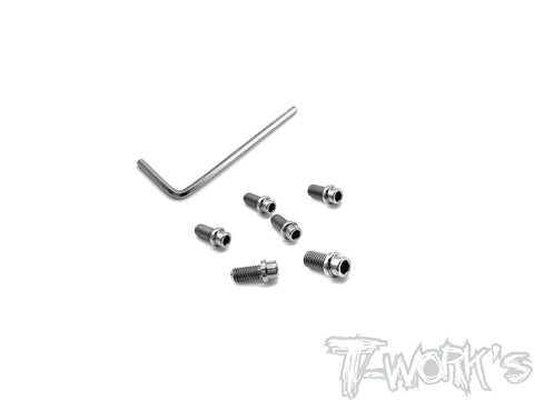 TP-039S	64 Titanium Rear Wheel Hub Screws-M3x6mm  6pcs. ( For Yokomo )