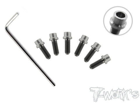 TP-039 64 Titanium Rear Wheel Hub Screws-M3  6pcs. ( For XrayX12&X12'16, Serpent S120/X12'18 EU/X12'18 US 2019 EU/US)
