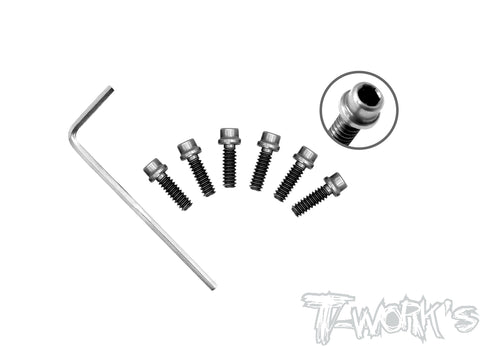 TP-040 64 Titanium Rear Wheel Hub Screws-4/40  6pcs. ( Team Associated,CRC)