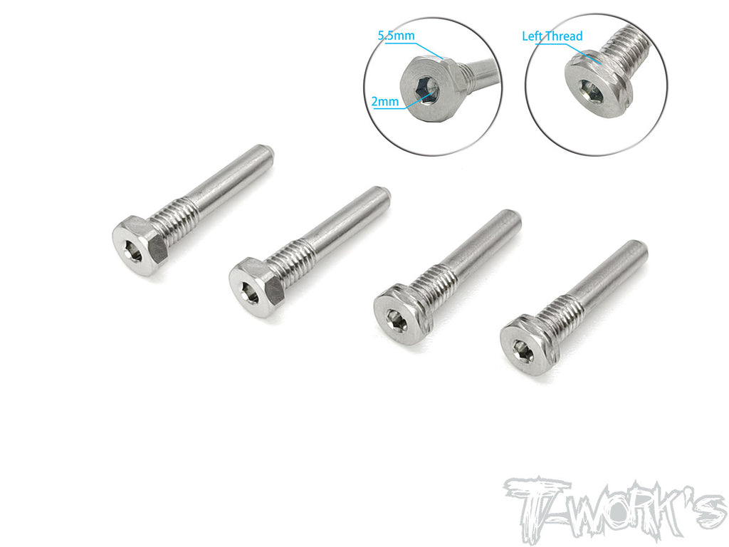 TP-119-HB  64 Titanium  Screw Type Shock Pin Set ( For HB D819RS/819/817/E819/817 ) LT 2pcs. RT 2pcs.