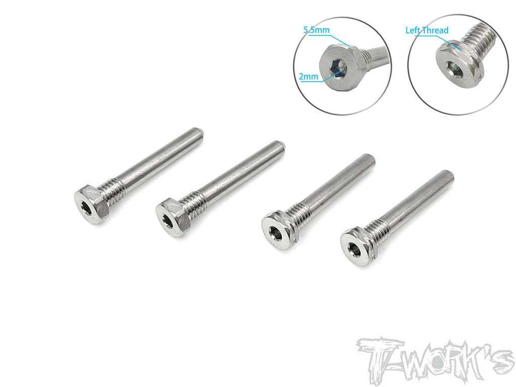 TP-119-M 64 Titanium  Screw Type Shock Pin Set ( For Mugen MBX8/8T/8ECO/7/7T/7ECO/ MBX8R ) LT 2pcs. RT 2pcs.