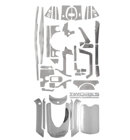 TS-025M Metal Chrome Radio Skin Sticker ( For Sanwa M12 ) 4Colors