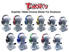 TS-054M Metal Chrome Radio Skin Sticker ( For Smartcom Headset) 2pcs. 4colors