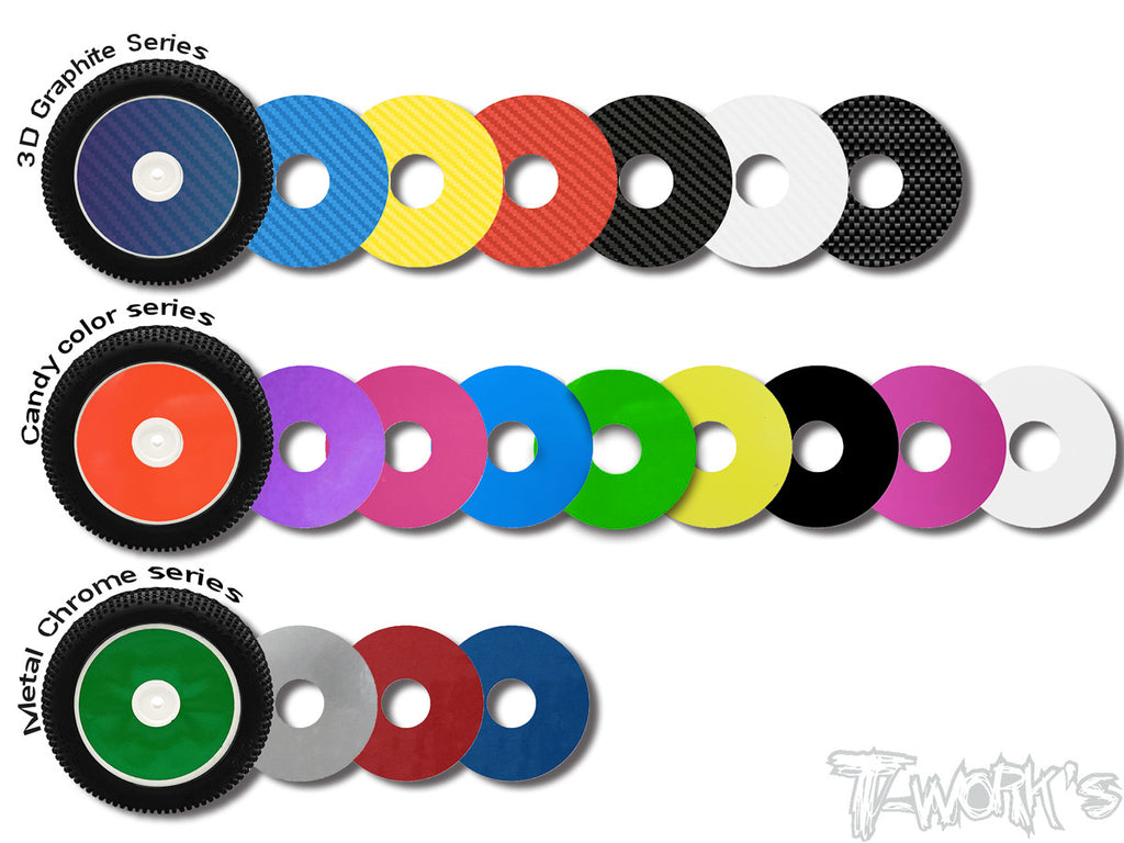 TS-058 3D Graphite 1/10 Buggy Rims Sticker 12pcs. (6colors)