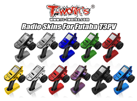 TS-072M     Metal Chrome Radio Skin Sticker ( For Futaba T3PV  ) 4 Colors
