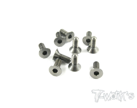 TSS-308C 3mm x 8mm 64 Titanium Hex. Countersink Screw  10pcs.