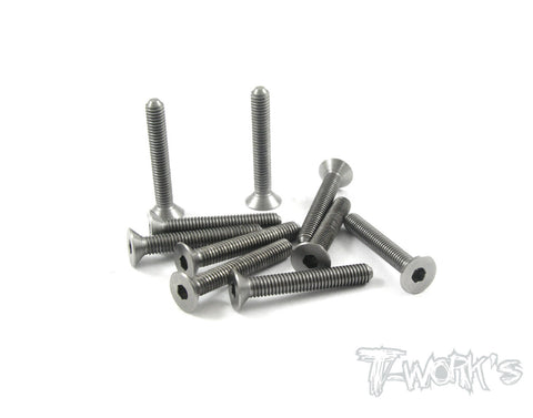 TSS-320C 3mm x 20mm 64 Titanium Hex. Countersink Screw 10pcs