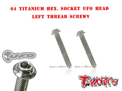 TSS-LU-5   64 Titanium Hex. Socket UFO Head Left Thread Screw ( 5pcs.)