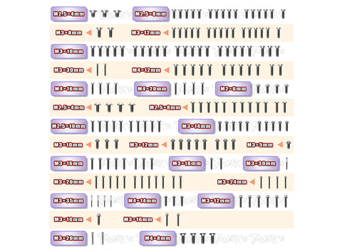 TSSU-8IGHT-XE	   64 Titanium Screw set ( UFO Head ) 183pcs.( For TLR 8IGHT XE ELITE )