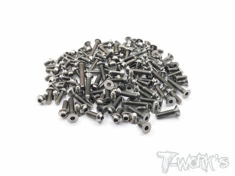 TSSU-T4-18 64 Titanium Screw set ( UFO Head )104pcs.( For Xray T4 2018)